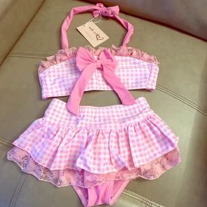 Pink and White Mia Belle 2pc Tankini NWT